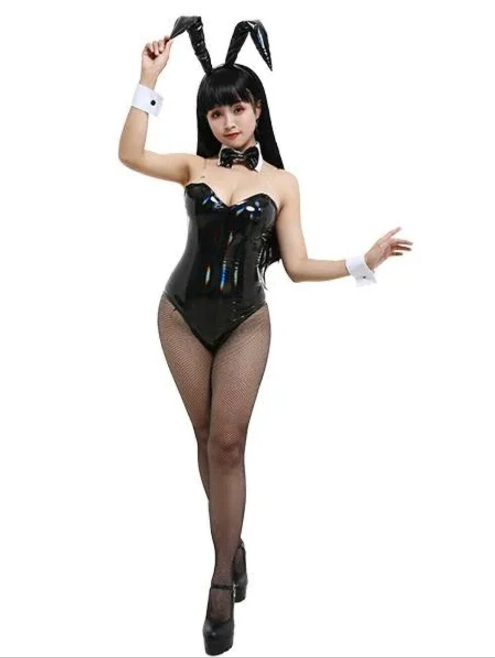 Women Mai Sakurajima Cosplay Costume, One Piece Sexy Bunny Girl Bodysuit Set